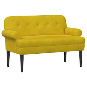 vidaXL Nurgadiivan nuppude &auml;sitlusega Kollane 120 x 66 x 78 cm Samet
