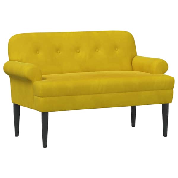 vidaXL Nurgadiivan nuppude &auml;sitlusega Kollane 120 x 66 x 78 cm Samet