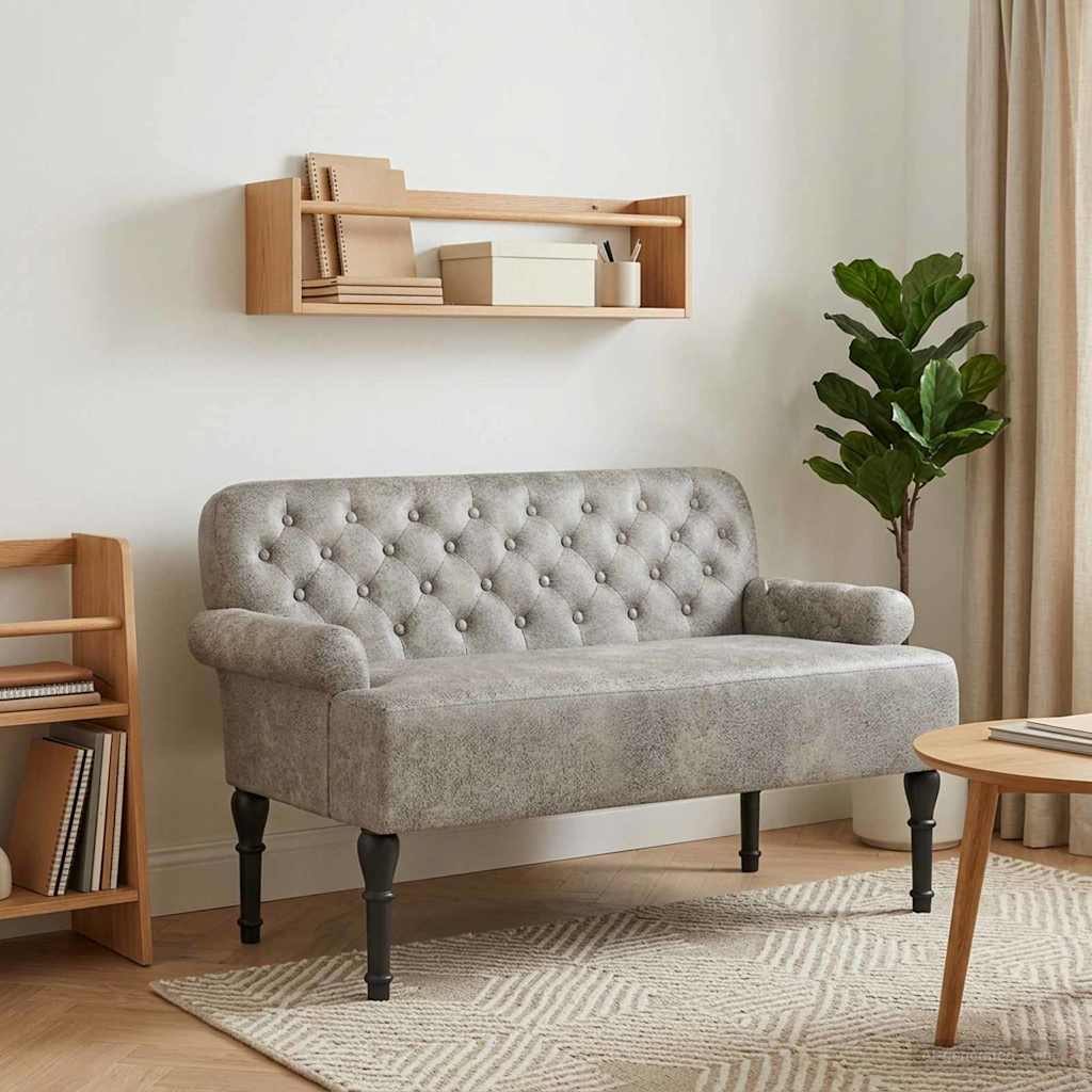 Dvojnica s gumbi Svetlo siva 120 x 65 x 78 cm
