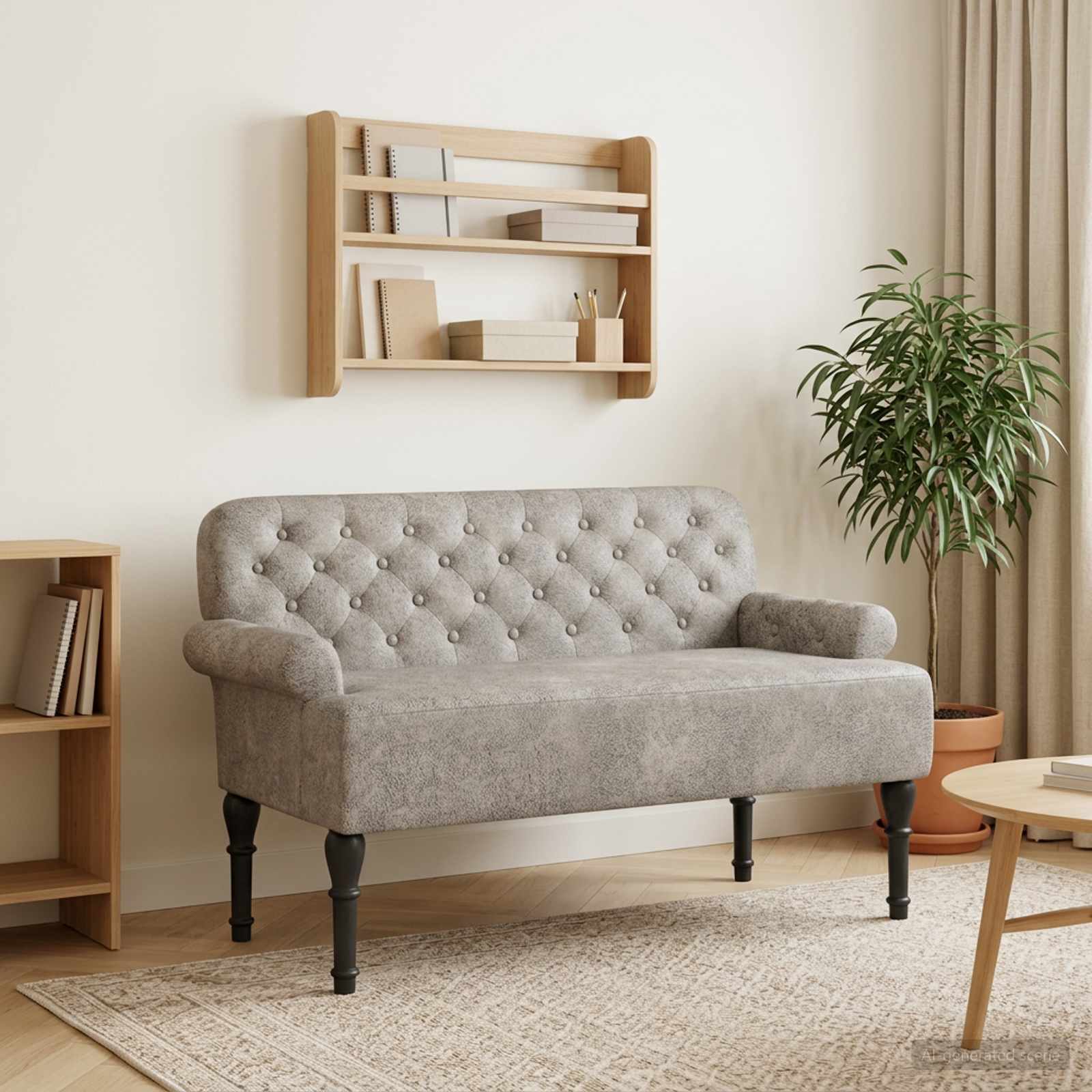 vidaXL Dvojnica s gumbi Svetlo siva 120 x 65 x 78 cm