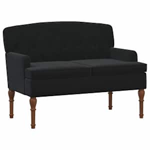 vidaXL Nurgadiivan nuppude &auml;sitlusega Must 111 x 65 x 79 cm Samet