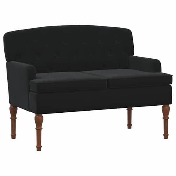 vidaXL Nurgadiivan nuppude &auml;sitlusega Must 111 x 65 x 79 cm Samet