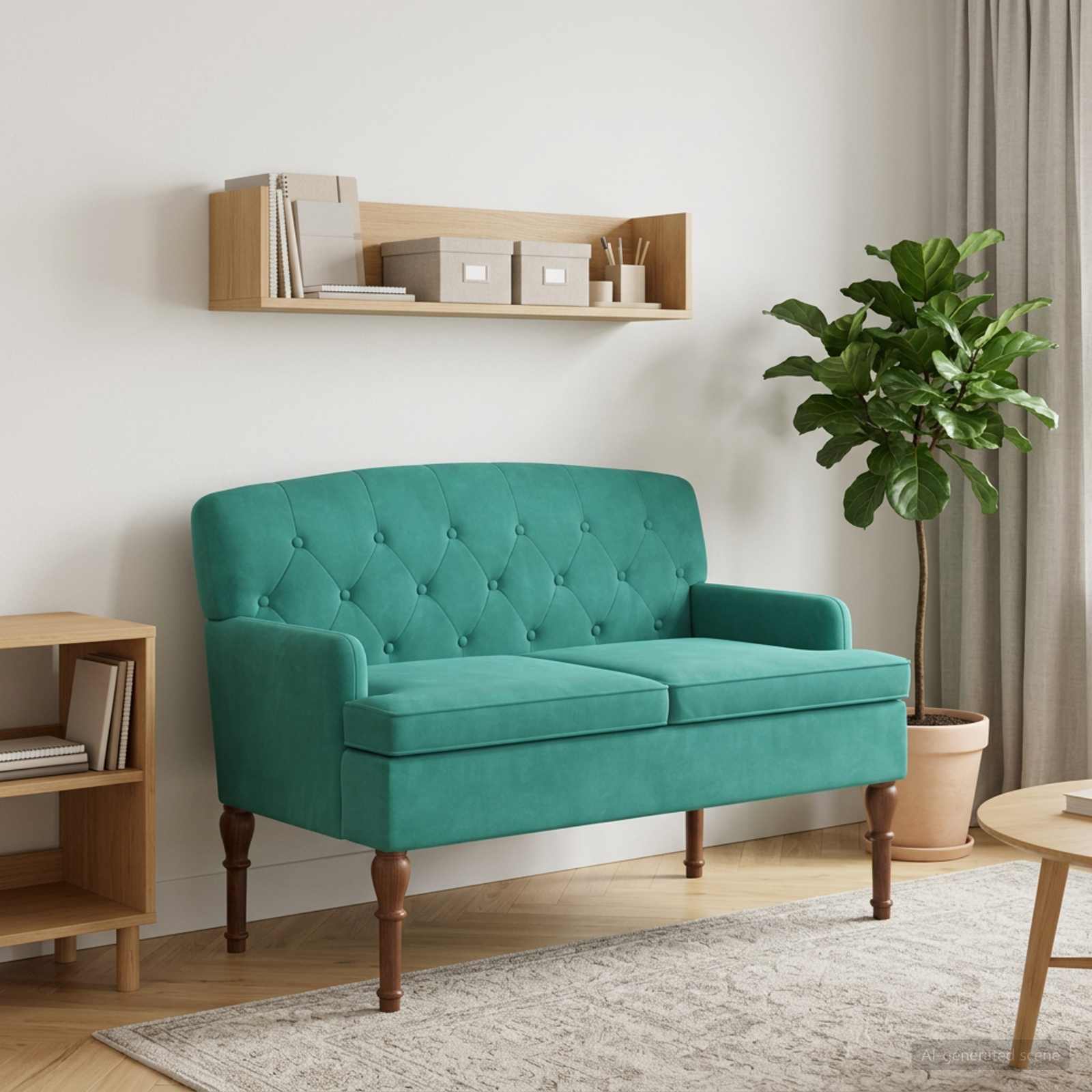 vidaXL Lænestol med knap tufting Turkis 111 x 65 x 79 cm Fløjl