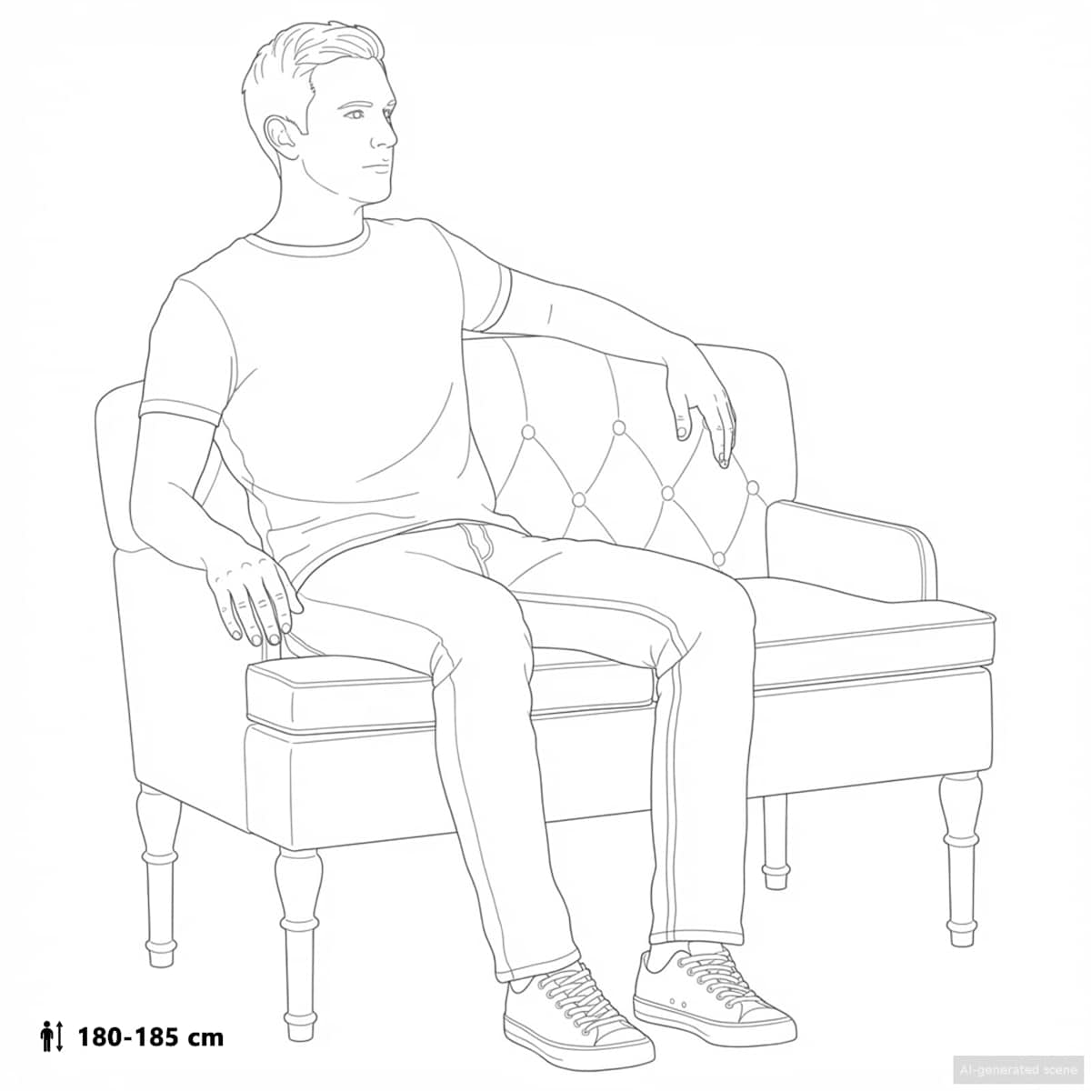 Lænestol med knap tufting 111 x 65 x 79 cm Fløjl - Billede 11