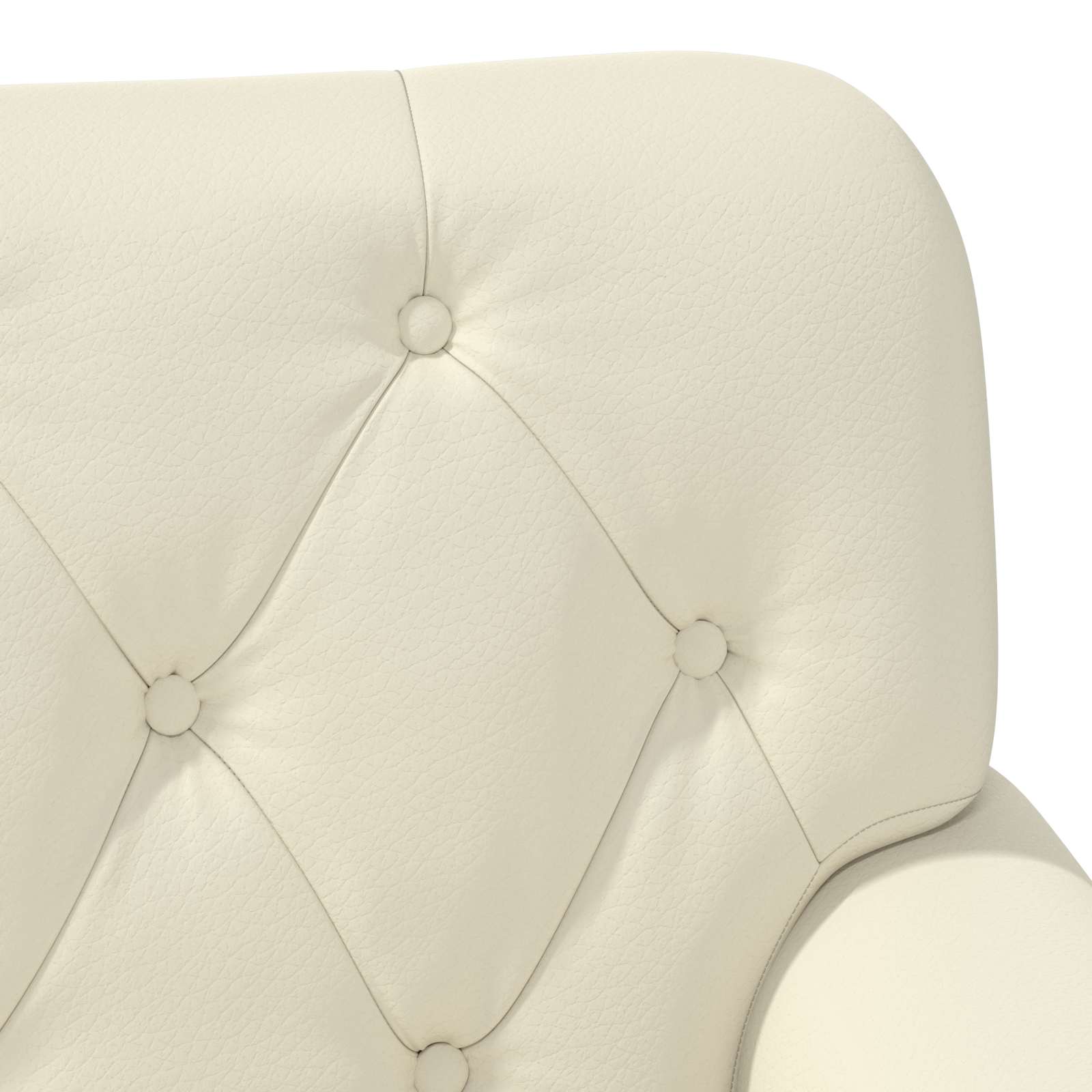 Dvojnica s gumbi Krem 120 x 65 x 77 cm Umetno usnje - slika 7