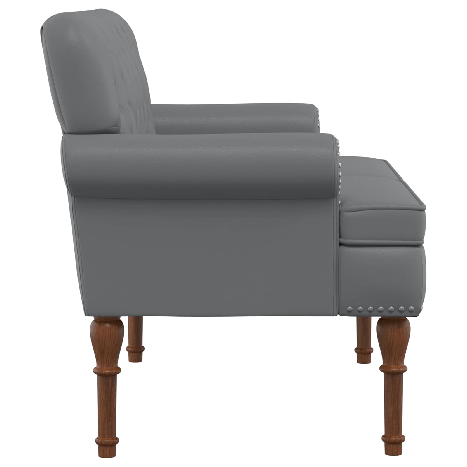 Dvojnica s gumbi Siva 120 x 65 x 77 cm Umetno usnje - slika 4