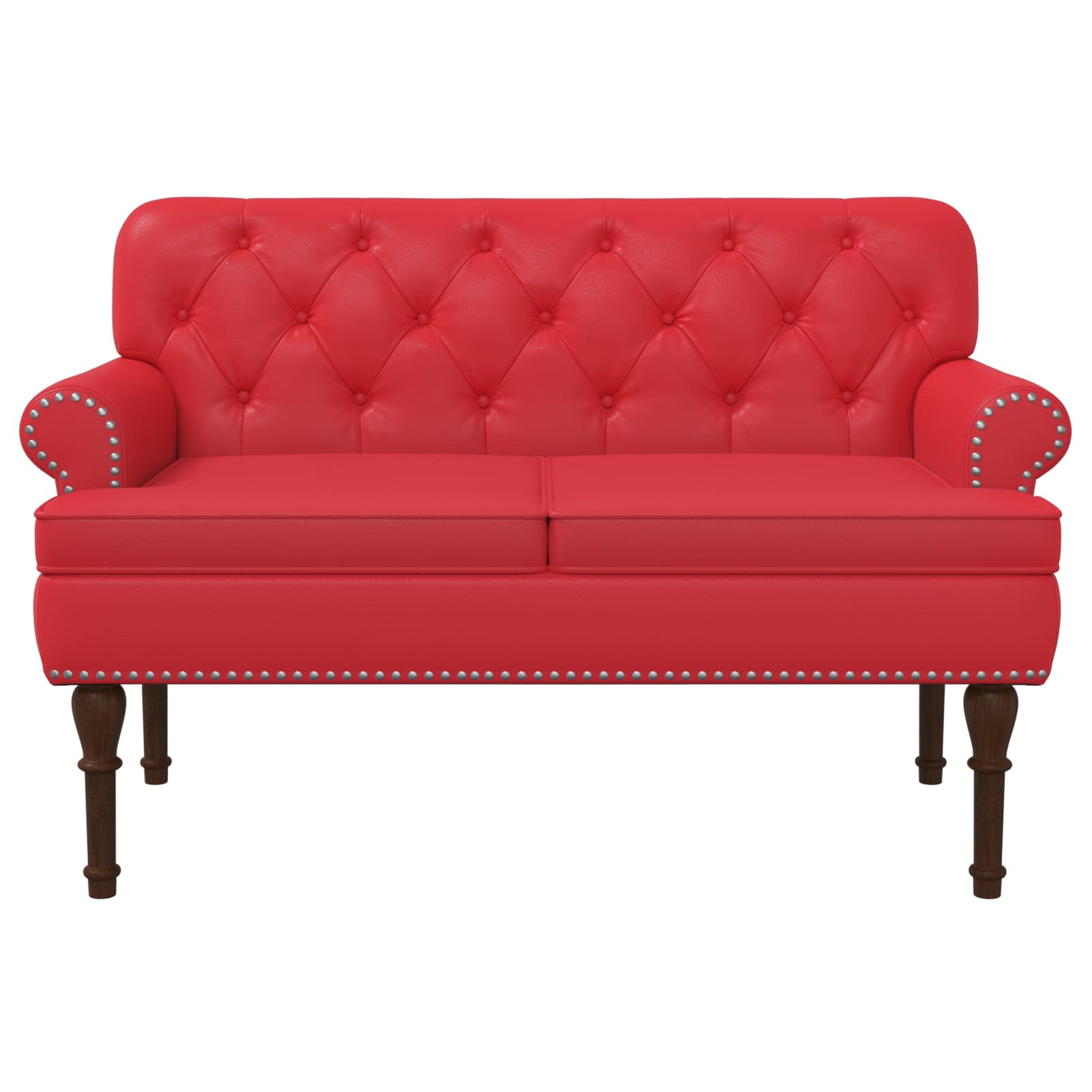 Dvojnica s gumbi Rdeča 120 x 65 x 77 cm Umetno usnje - slika 3