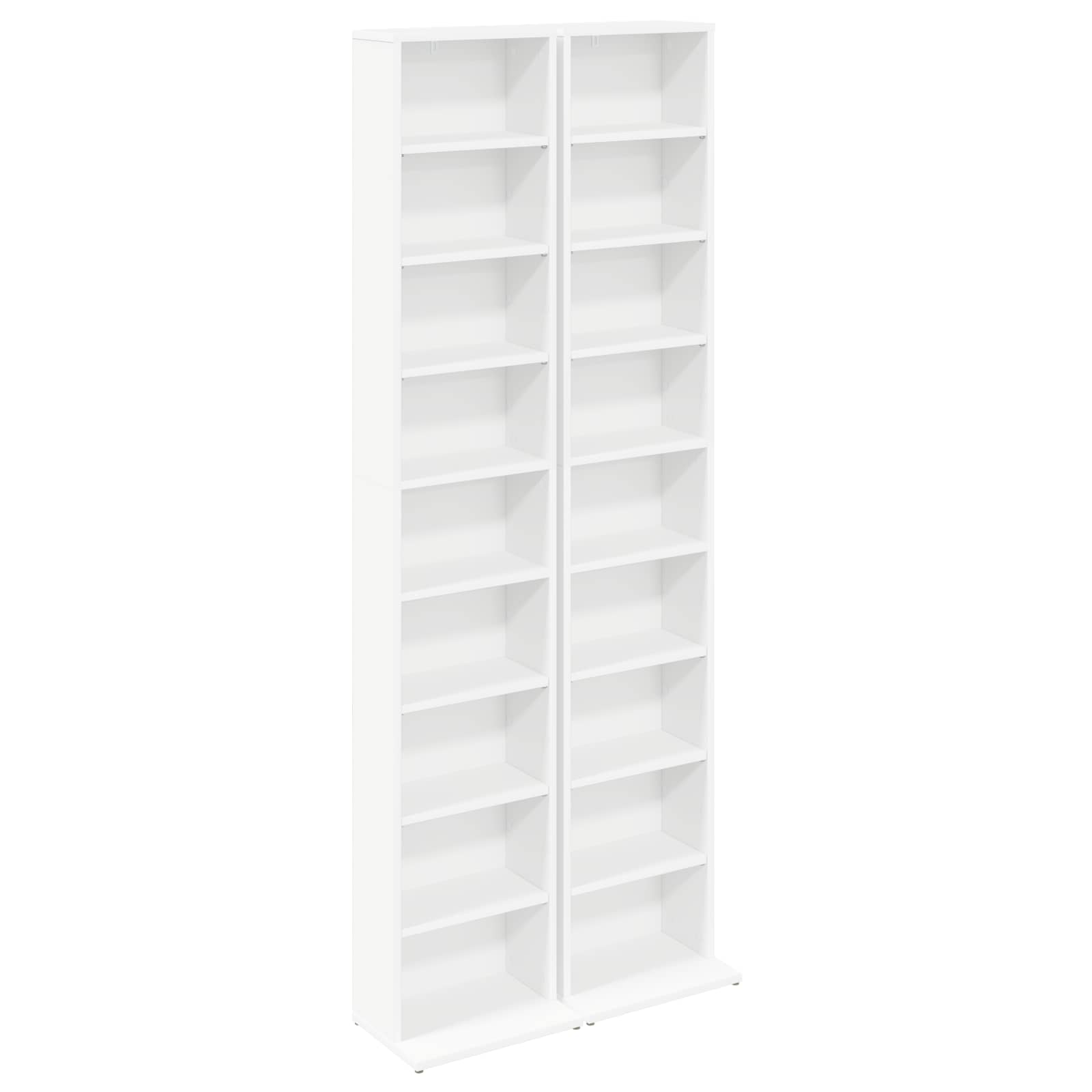 Кабинет за CD 2 бр. Бяло 33 x 23,5 x 175 см Инженерна дървесина – снимка 2