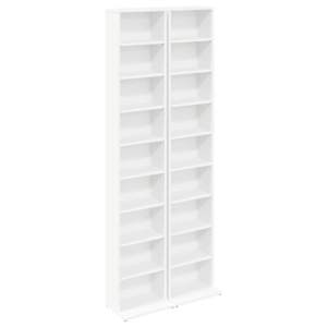 vidaXL CD kapp 2 tk Valge 33 x 23,5 x 175 cm Tehispuit