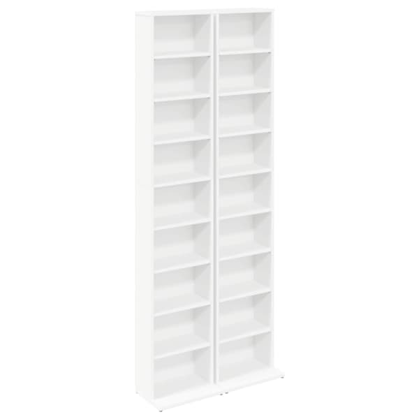 vidaXL CD kapp 2 tk Valge 33 x 23,5 x 175 cm Tehispuit