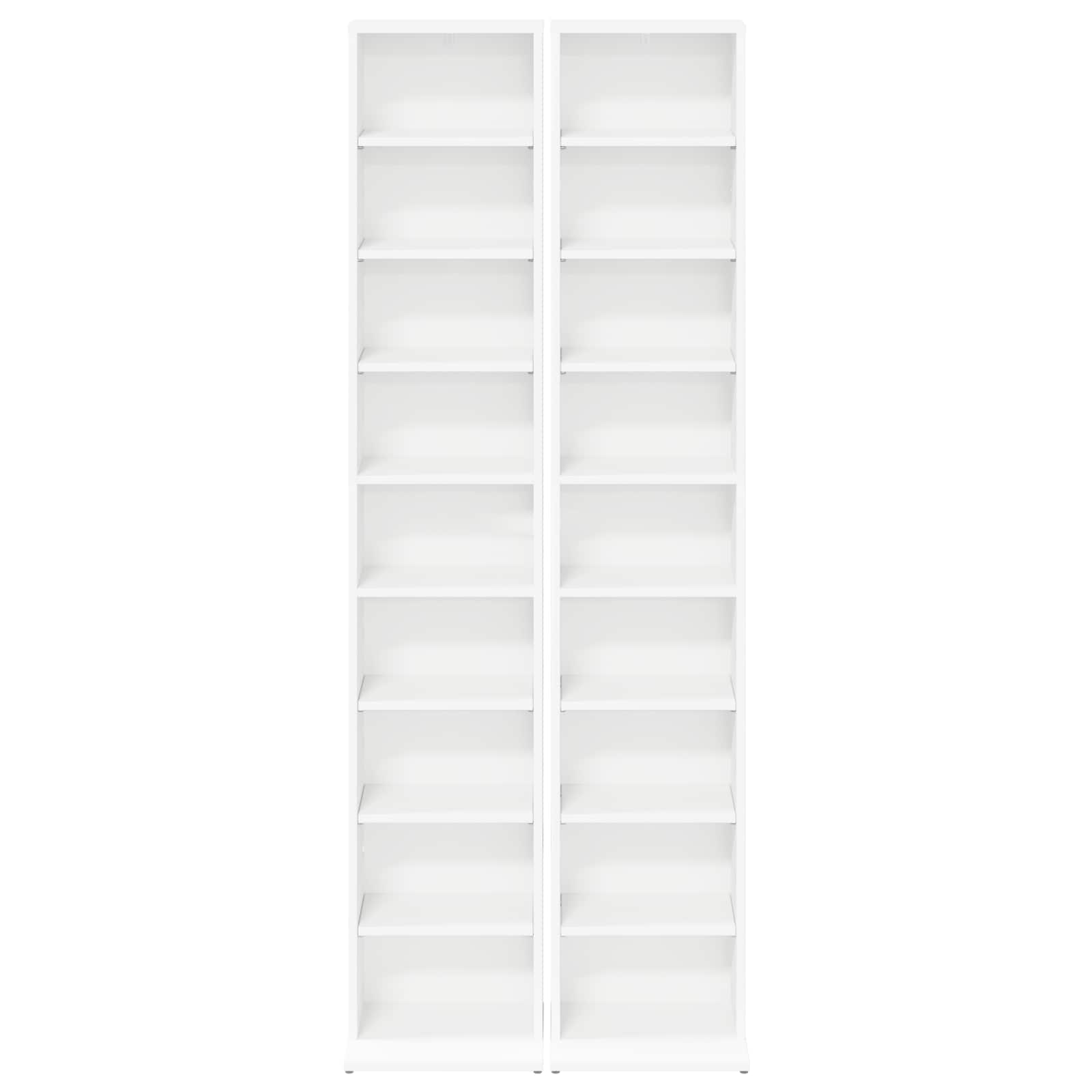 Кабинет за CD 2 бр. Бяло 33 x 23,5 x 175 см Инженерна дървесина – снимка 4