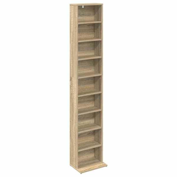 vidaXL CD kapp Sonoma tamm 33 x 23,5 x 175 cm Tehispuit
