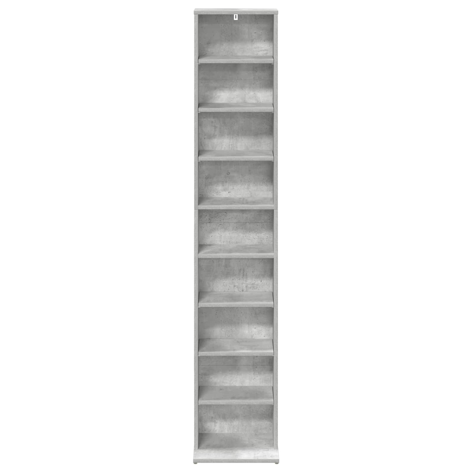 CD-kaappi Betoninharmaa 33 x 23,5 x 175 cm Tekninen puu - Image 4