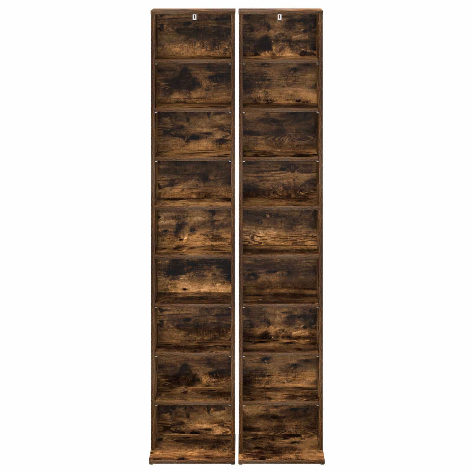 CD-kaappi 2 kpl Savutammi 33 x 23,5 x 175 cm Tekninen puu - Image 6