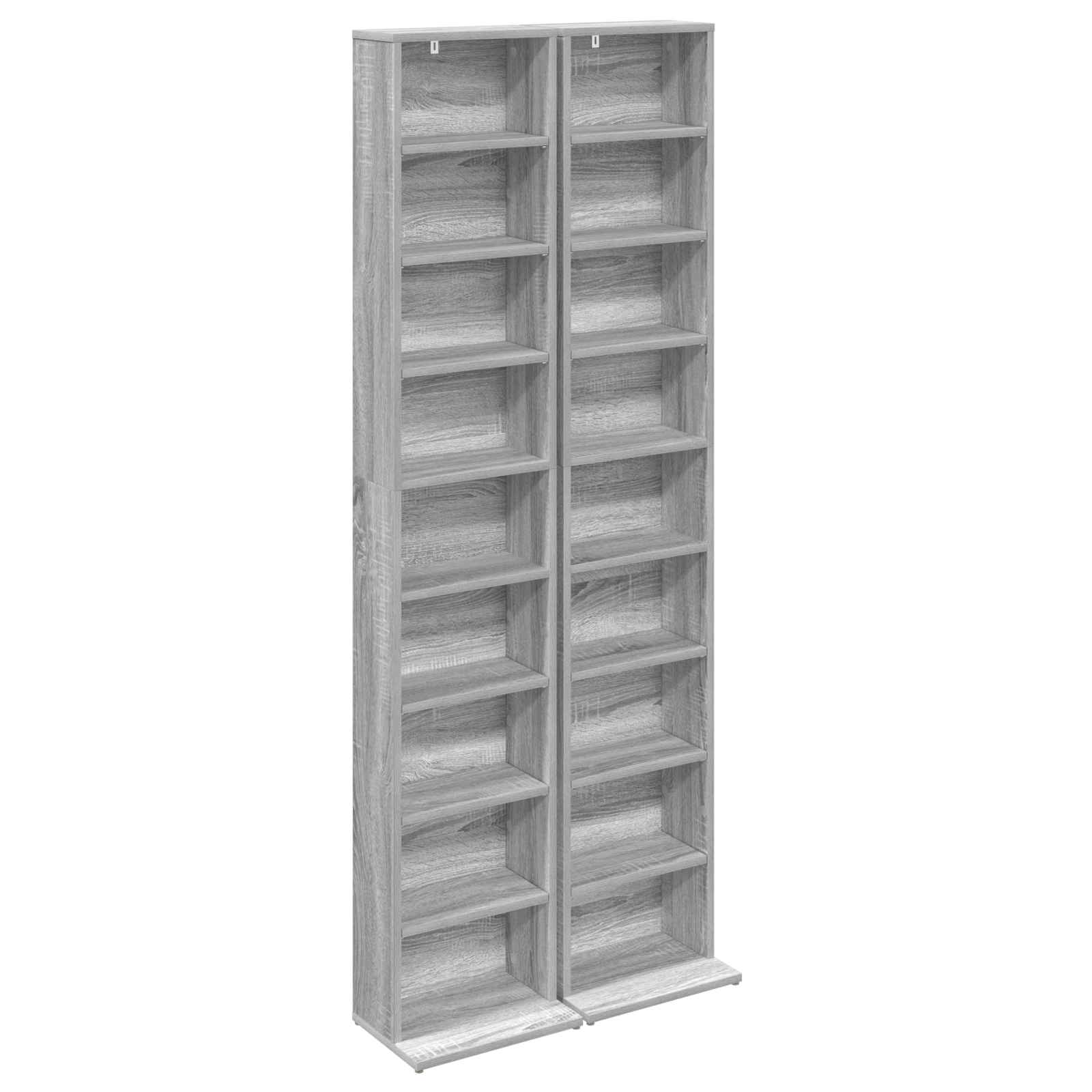 CD-kaappi 2 kpl Harmaa Sonoma 33 x 23,5 x 175 cm Tekninen puu - Image 2