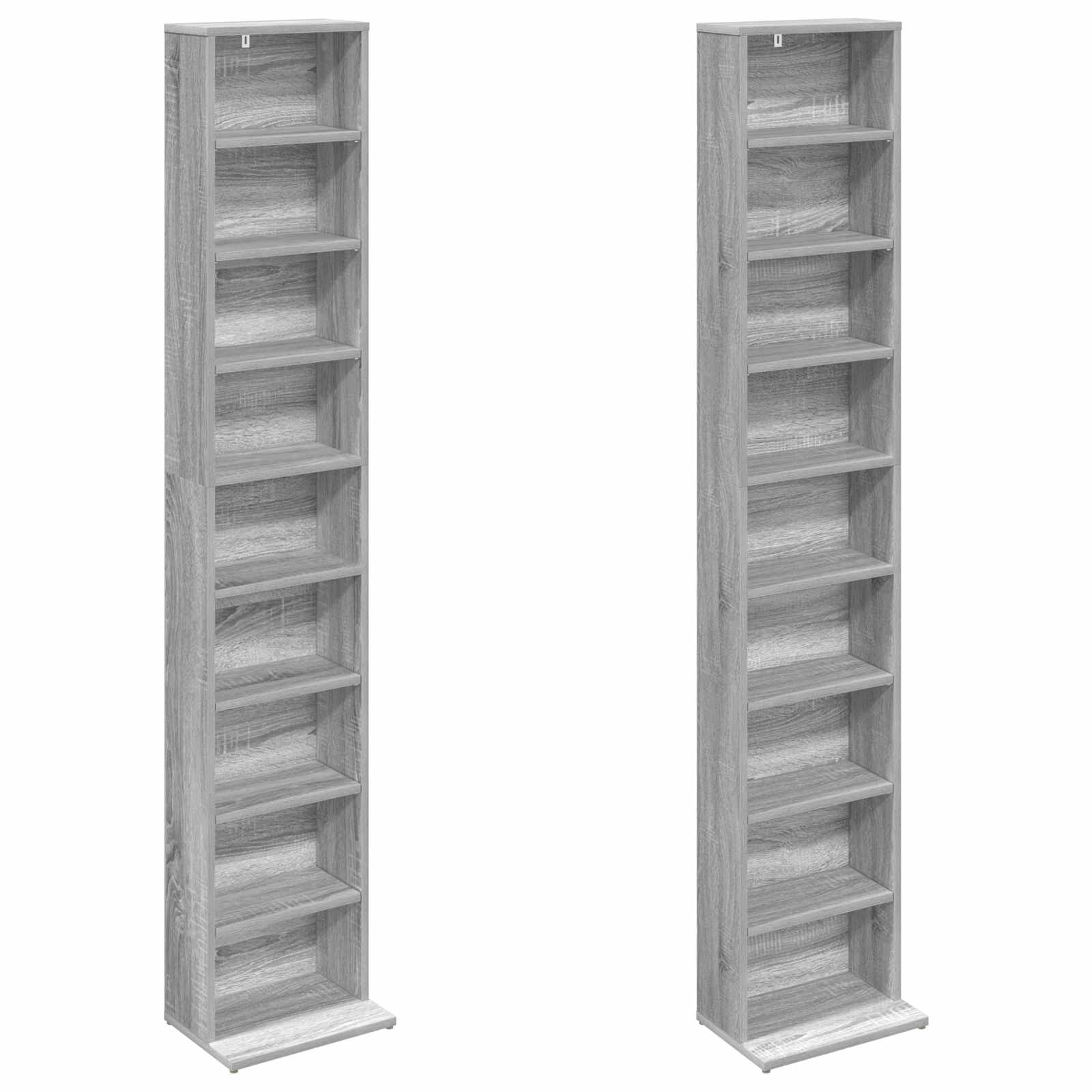 CD-kaappi 2 kpl Harmaa Sonoma 33 x 23,5 x 175 cm Tekninen puu - Image 5