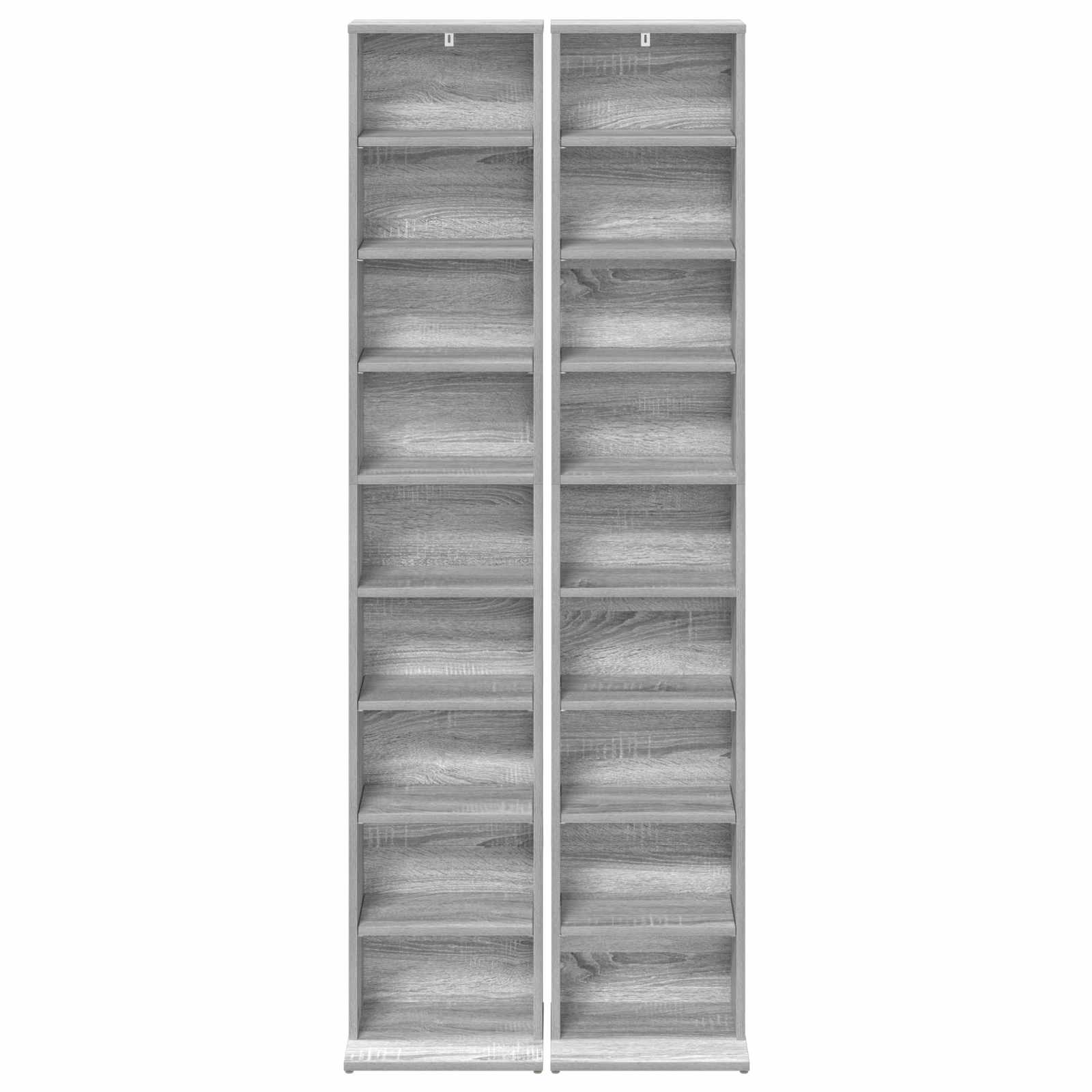 CD-kaappi 2 kpl Harmaa Sonoma 33 x 23,5 x 175 cm Tekninen puu - Image 6