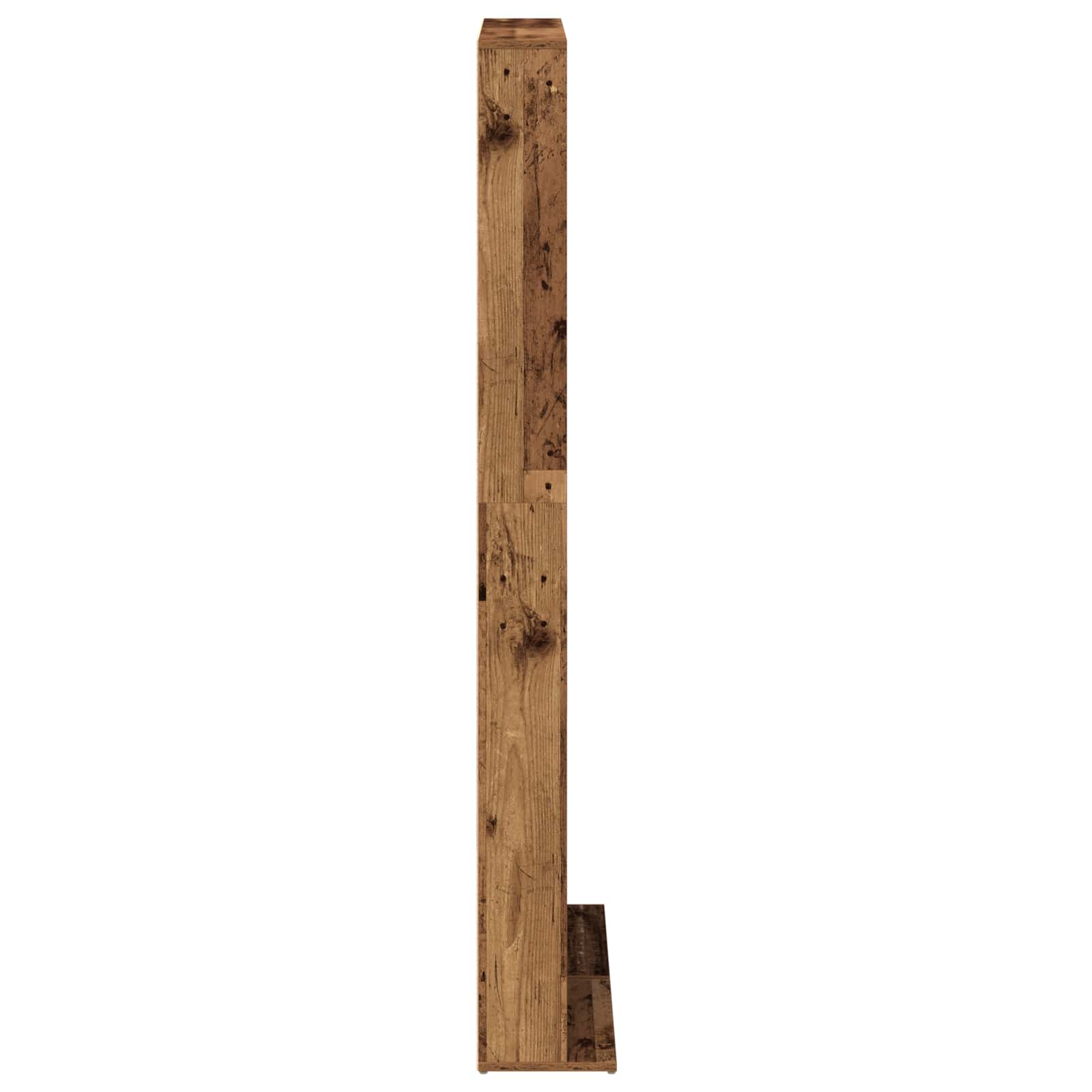 CD-kaappi 2 kpl Vanha puu 33 x 23,5 x 175 cm Tekninen puu - Image 7