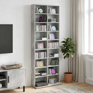 CD omara Betonsko siva 65 x 23,5 x 175 cm Inženirski les