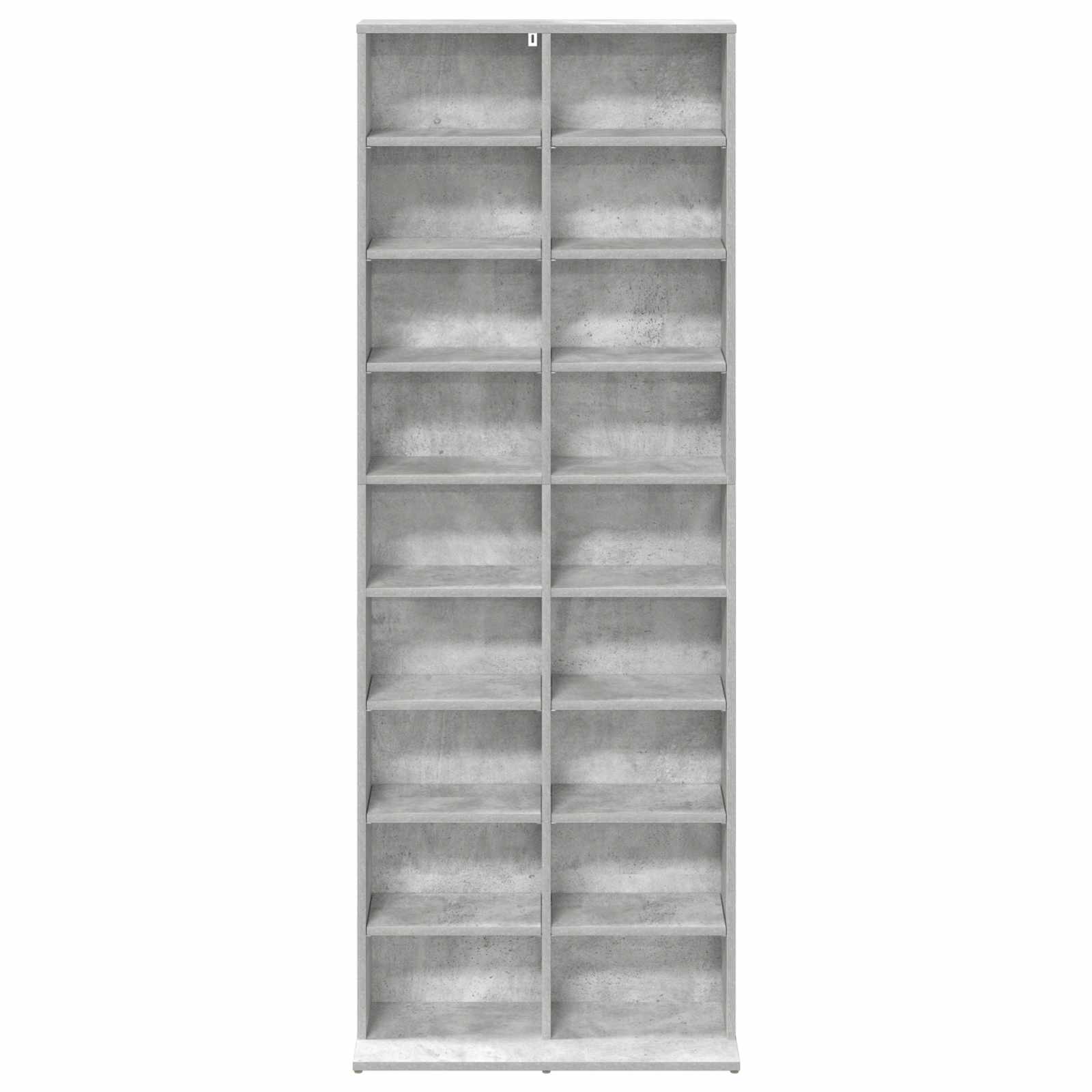 CD-kaappi Betoninharmaa 65 x 23,5 x 175 cm Tekninen puu - Image 4