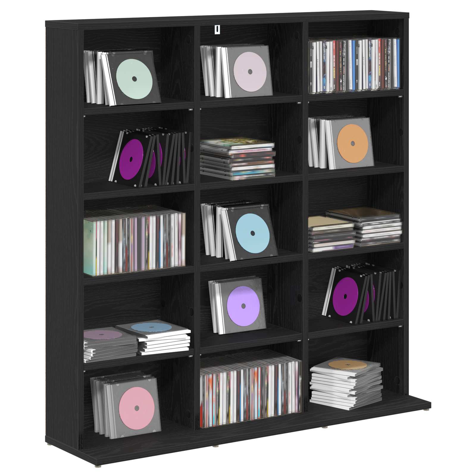 Кабинет за CD Черен дъб 96 x 23,5 x 97,5 см Инженерна дървесина – снимка 3