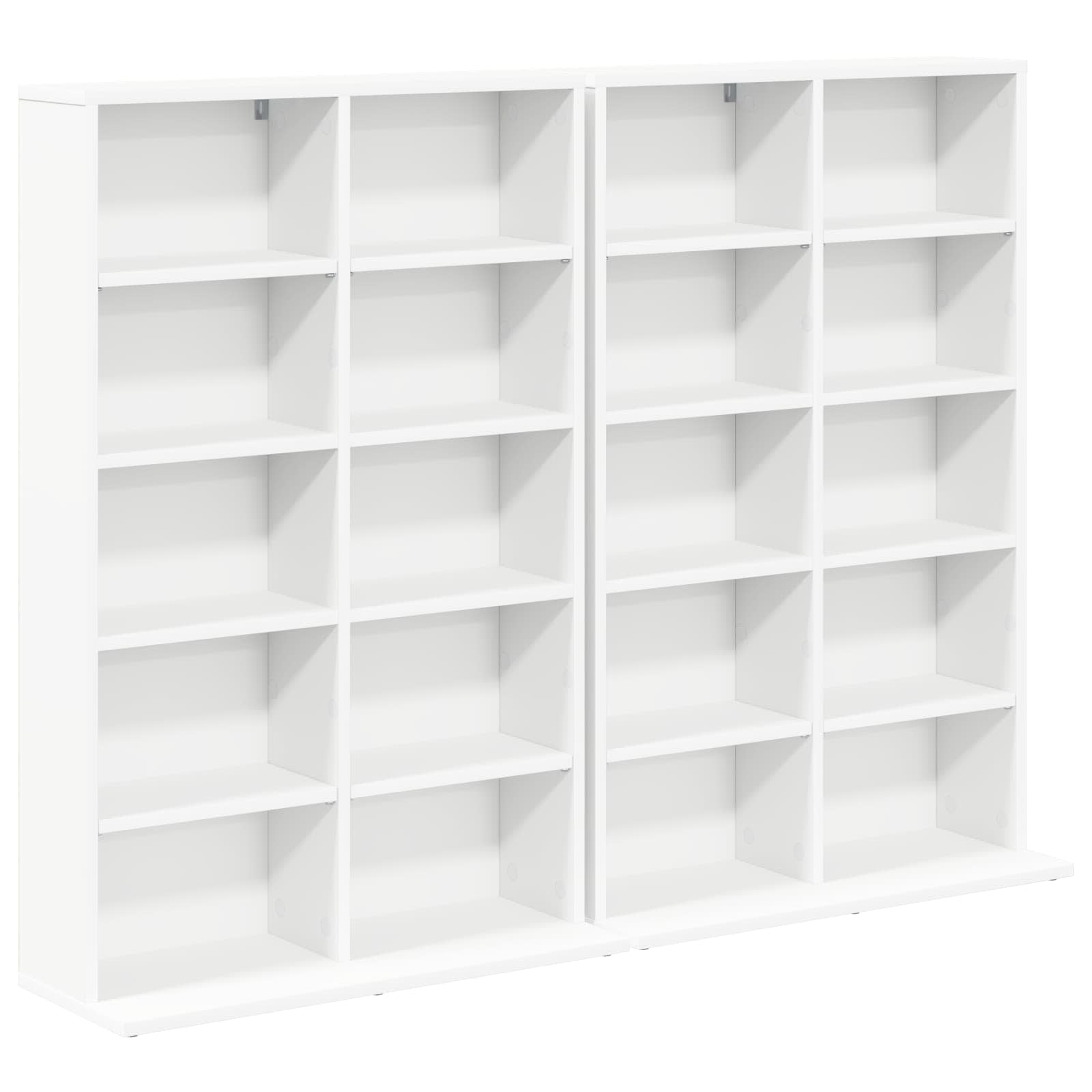 Dulap pentru CD-uri 2 buc. Alb 65 x 23,5 x 97,5 cm