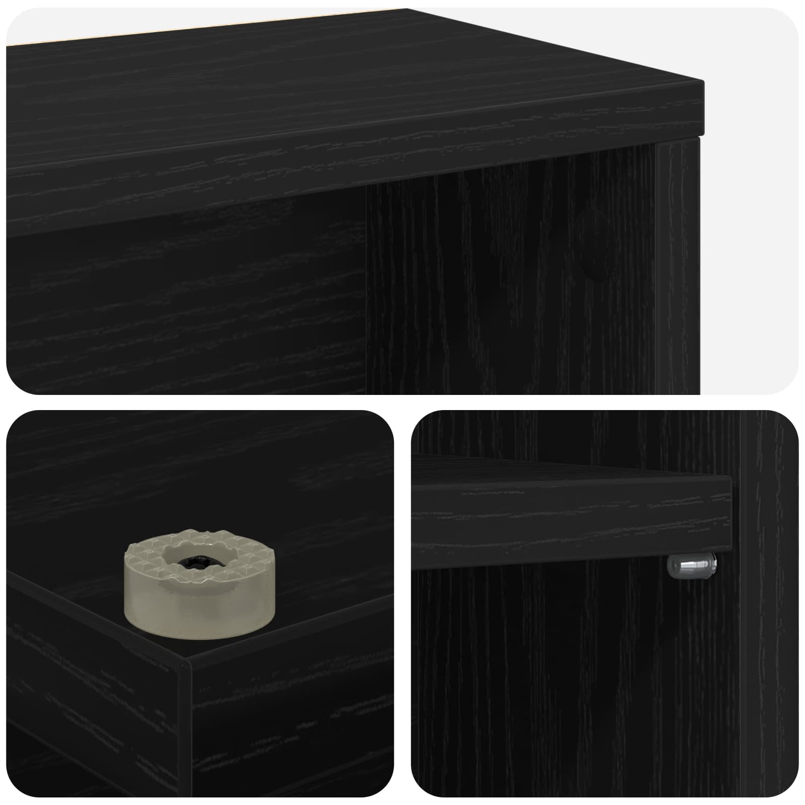 CD-kaappi 2 kpl Musta tammi 65 x 23,5 x 97,5 cm Tekninen puu - Image 9