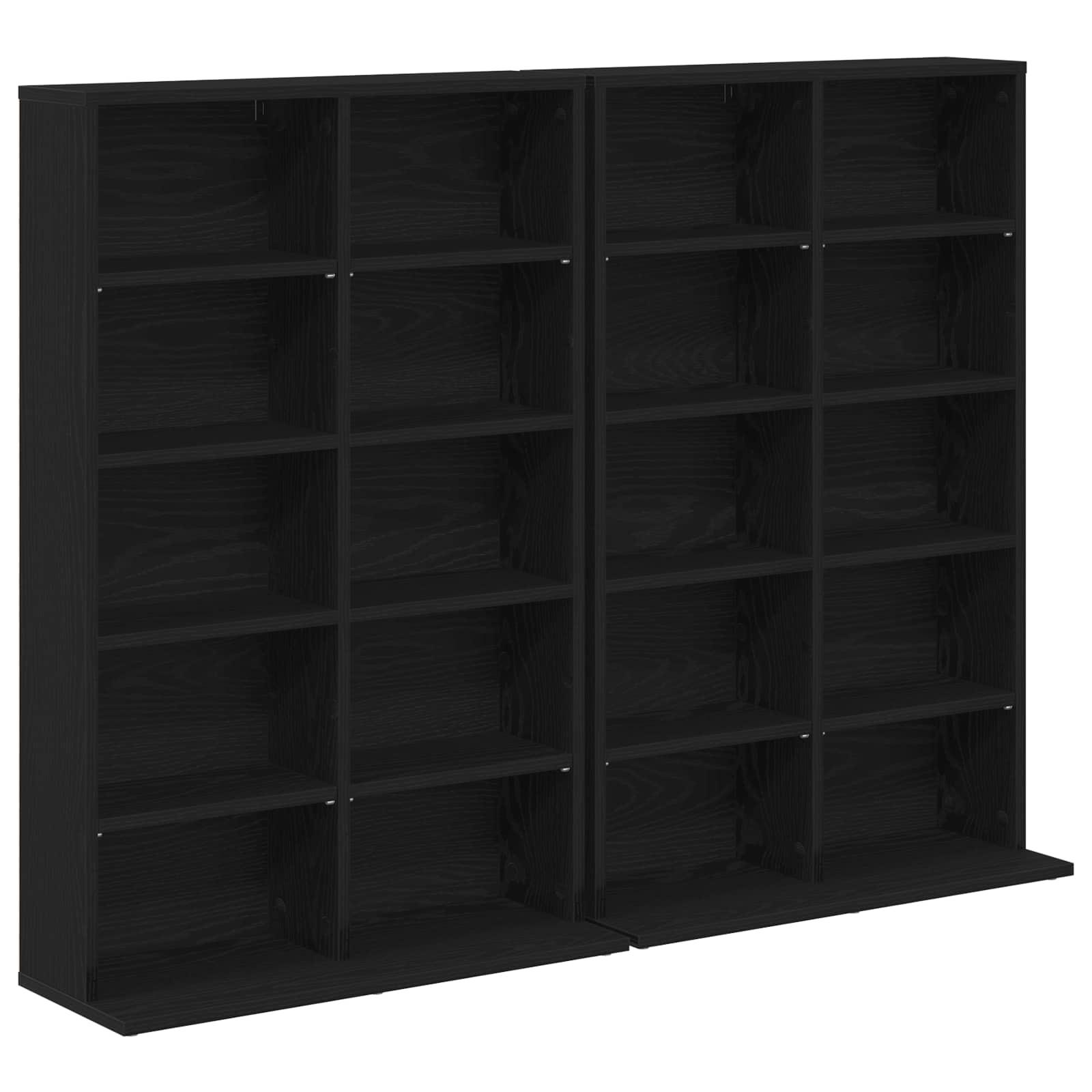CD-kaappi 2 kpl Musta tammi 65 x 23,5 x 97,5 cm Tekninen puu - Image 2