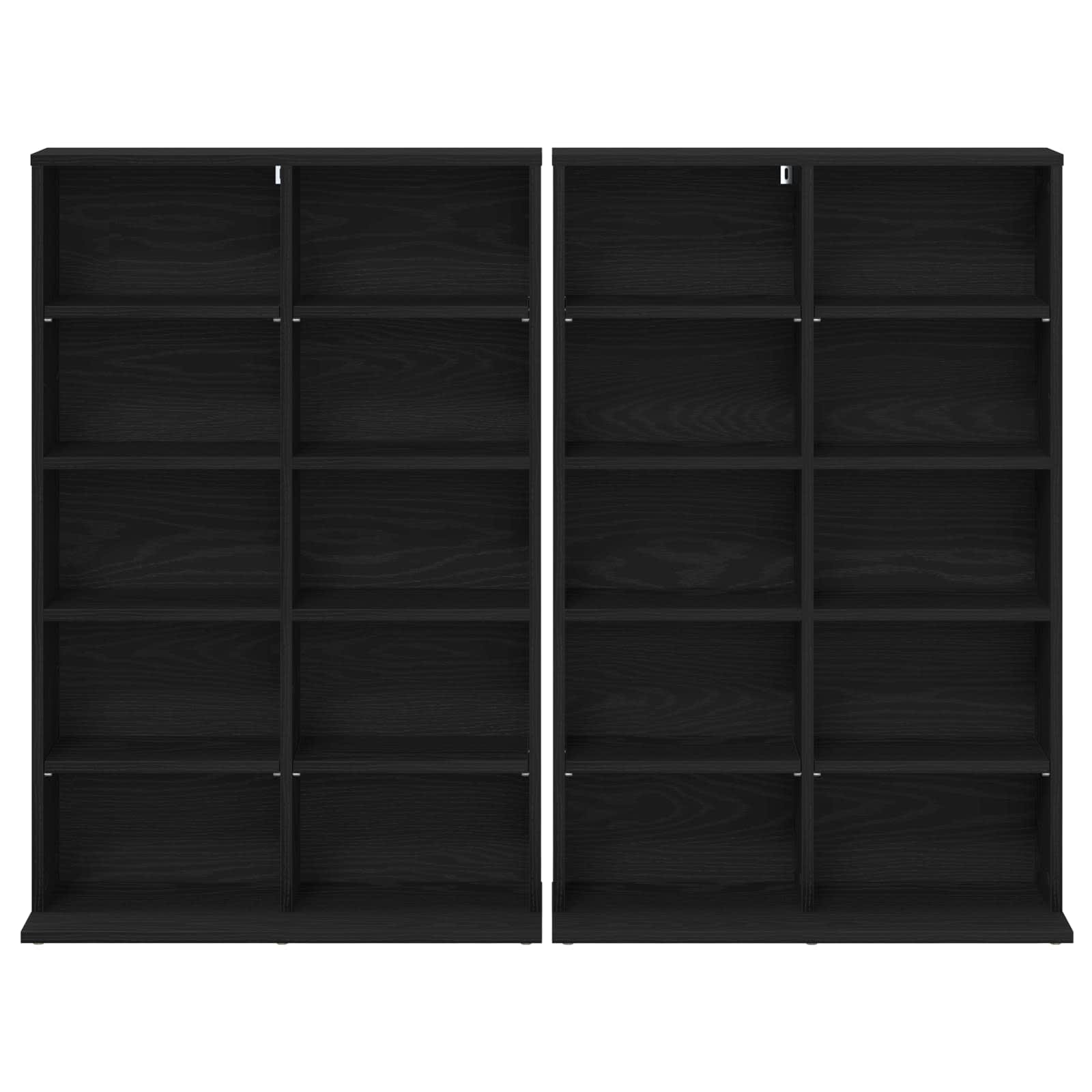 CD-kaappi 2 kpl Musta tammi 65 x 23,5 x 97,5 cm Tekninen puu - Image 6