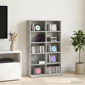 CD omara Betonsko siva 65 x 23,5 x 97,5 cm Inženirski les