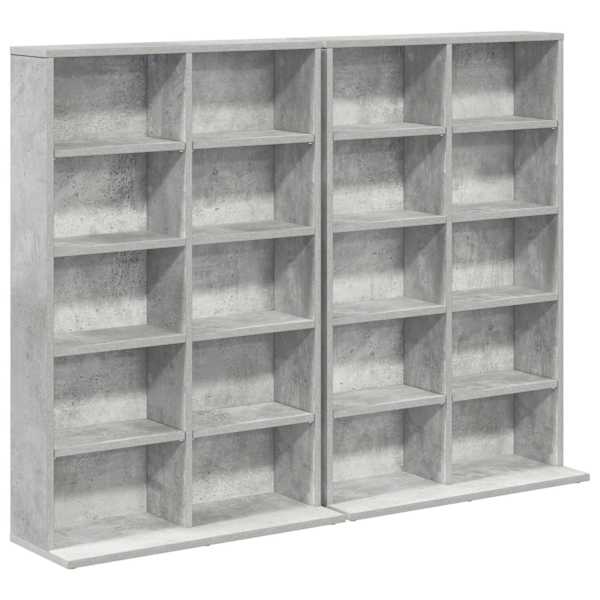 vidaXL CD kapp 2 tk Betoonhall 65 x 23,5 x 97,5 cm Tehispuit