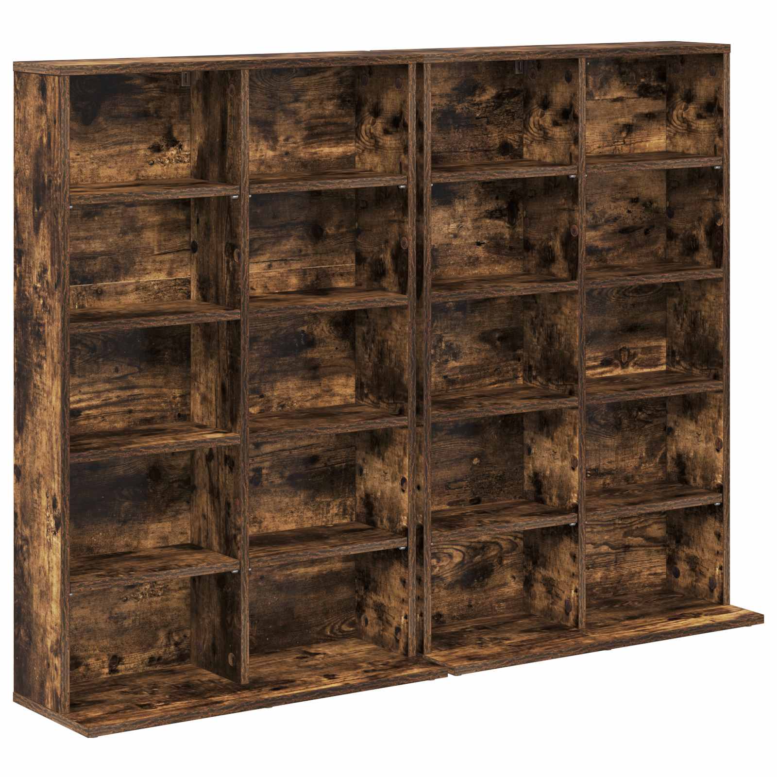 Dulap pentru CD-uri 2 buc. Stejar fumuriu 65 x 23,5 x 97,5 cm
