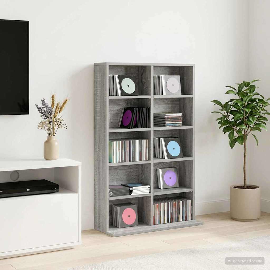 CD-kaappi Harmaa Sonoma 65 x 23,5 x 97,5 cm Tekninen puu