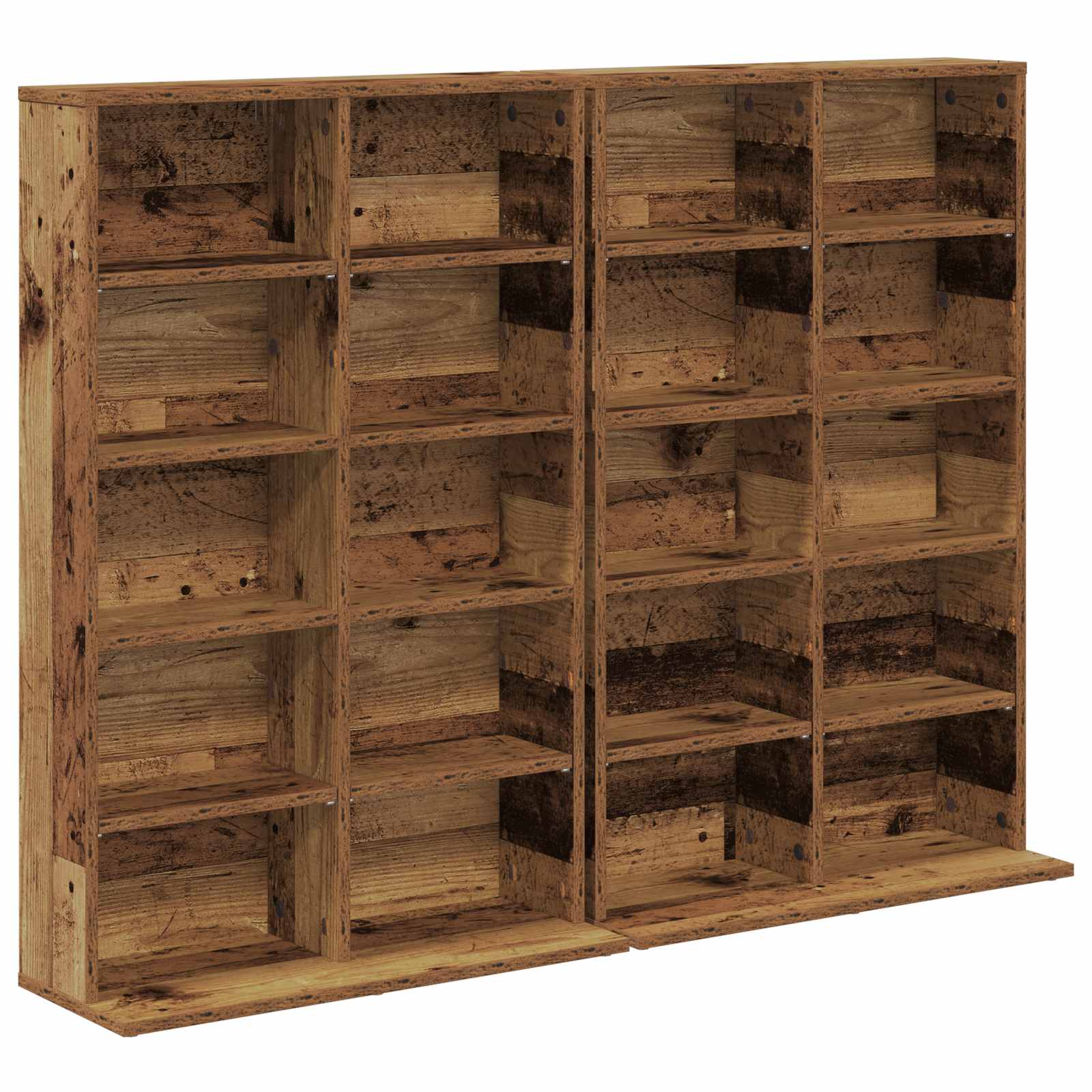 Dulap pentru CD-uri 2 buc. Lemn vechi 65 x 23,5 x 97,5 cm