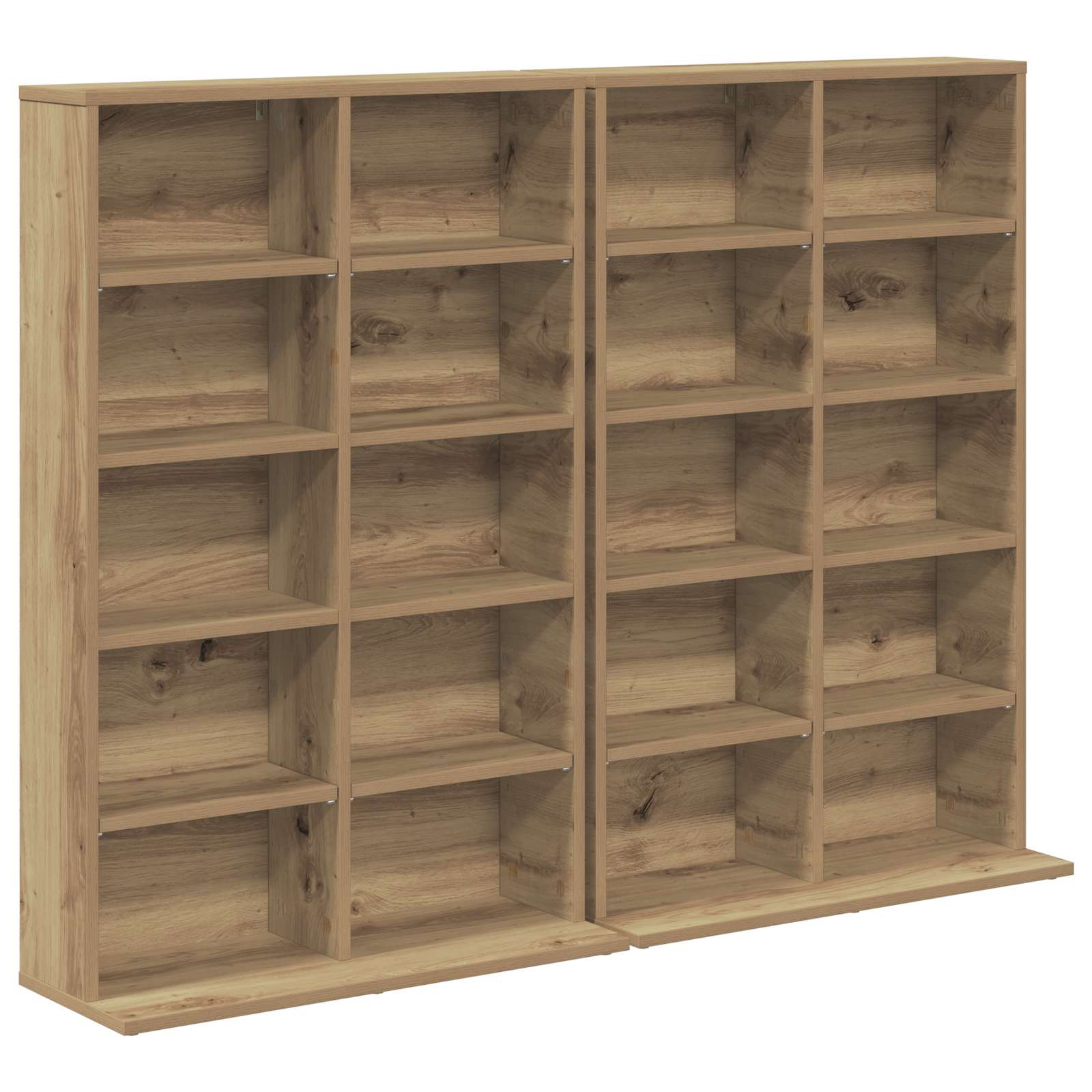 Dulap pentru CD-uri 2 buc. Stejar Artizanal 65 x 23,5 x 97,5 cm