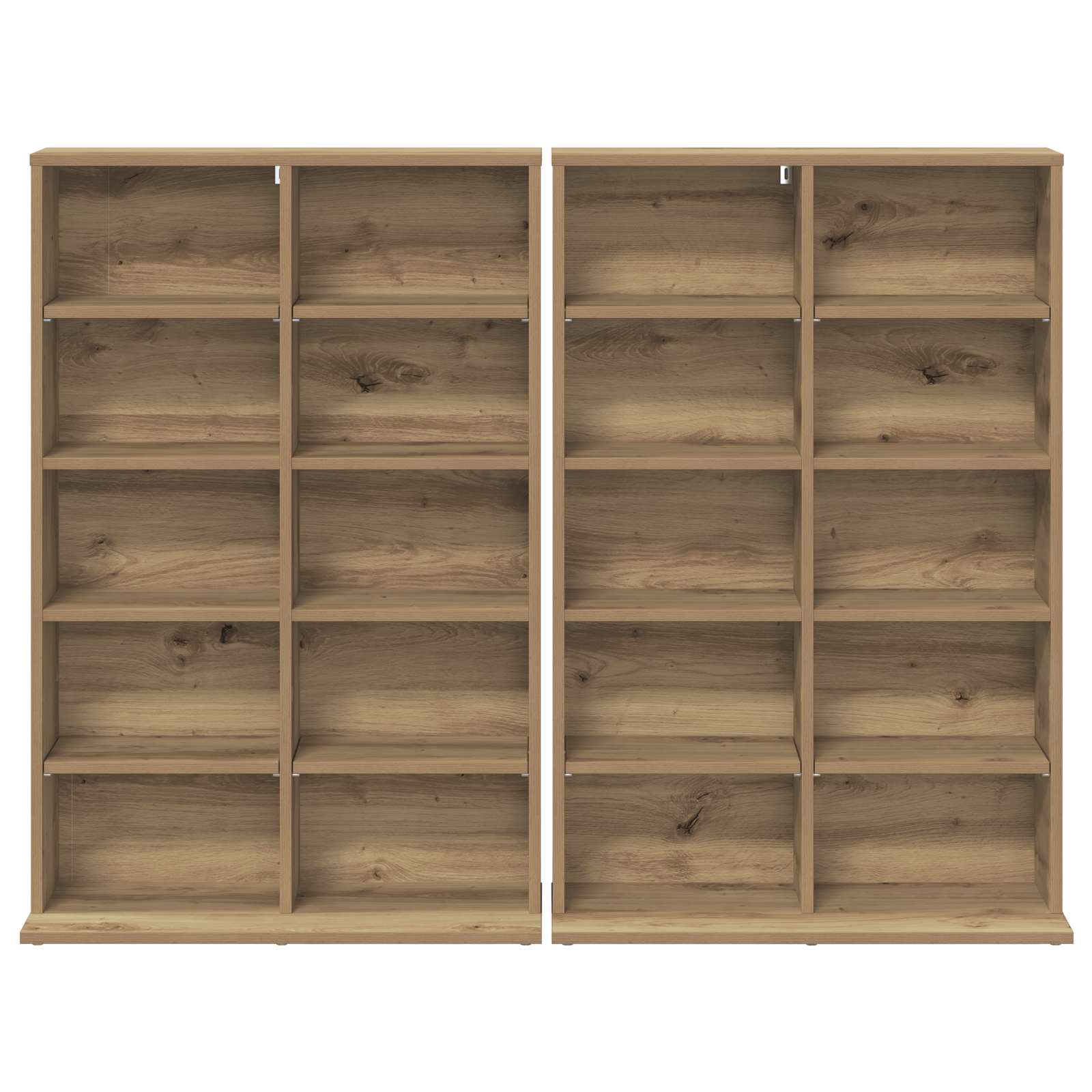CD-kaappi 2 kpl Artisaanitammi 65 x 23,5 x 97,5 cm Tekninen puu - Image 6