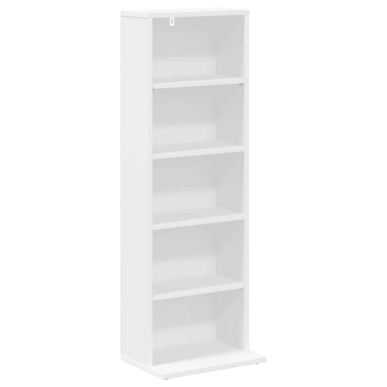 CD-kaappi 2 kpl valkoinen 33 x 23,5 x 97,5 cm Tekninen puu - Image 4