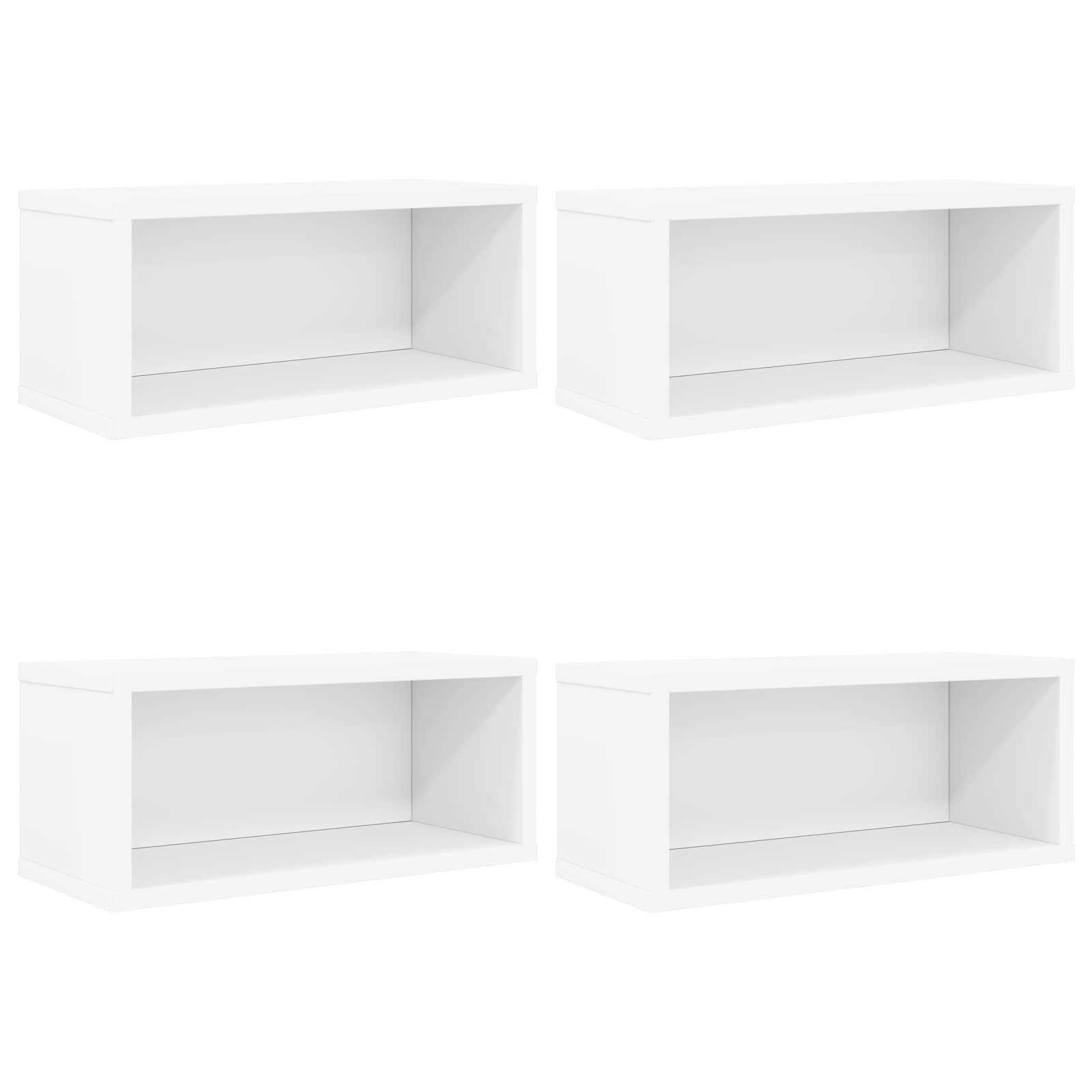 Рафтове за CDs 4 бр. Бяло 40 x 17 x 17 см Инженерна дървесина – снимка 2