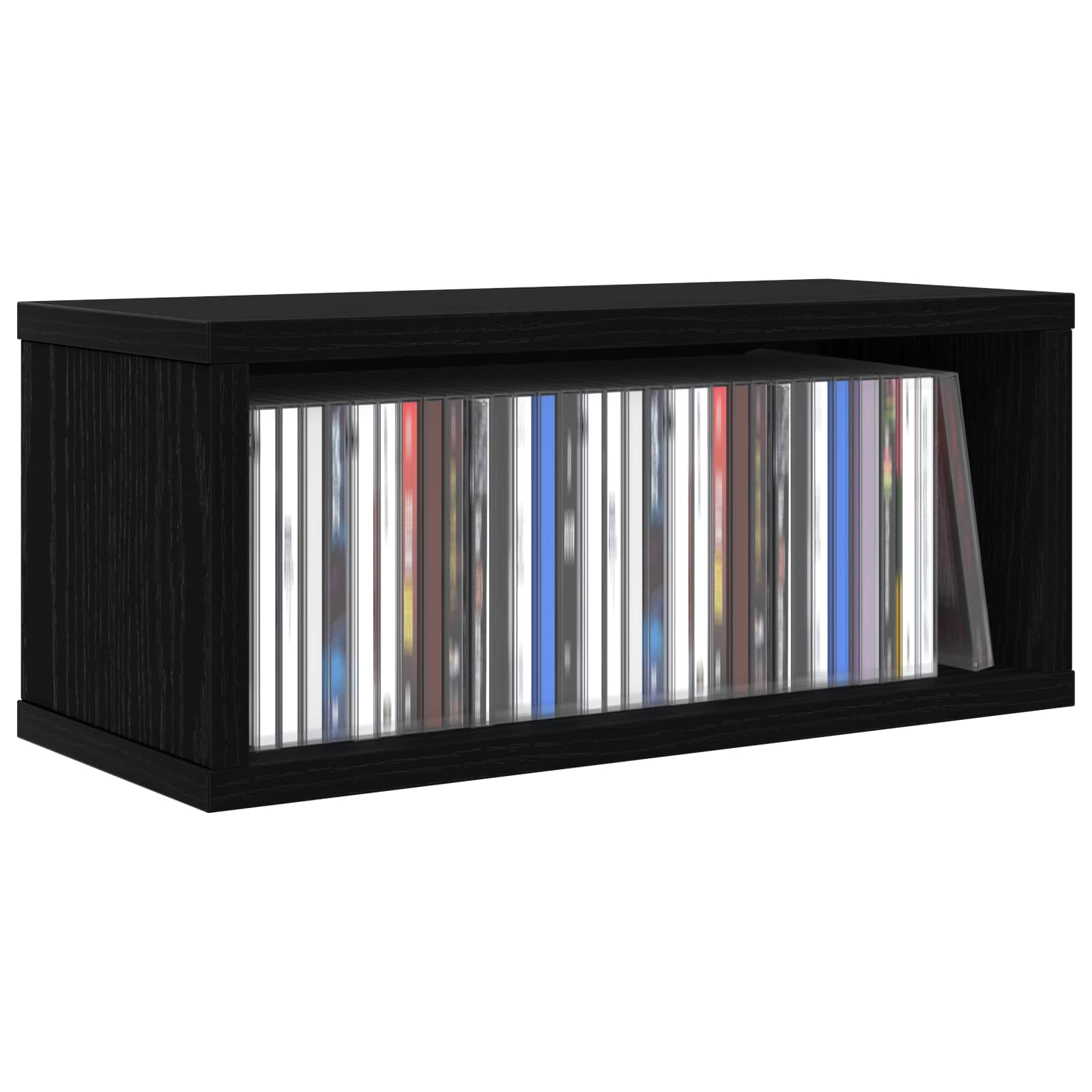 vidaXL CD Opslag Rek 2 st Zwart eiken 40 x 17 x 17 cm Bewerkt hout