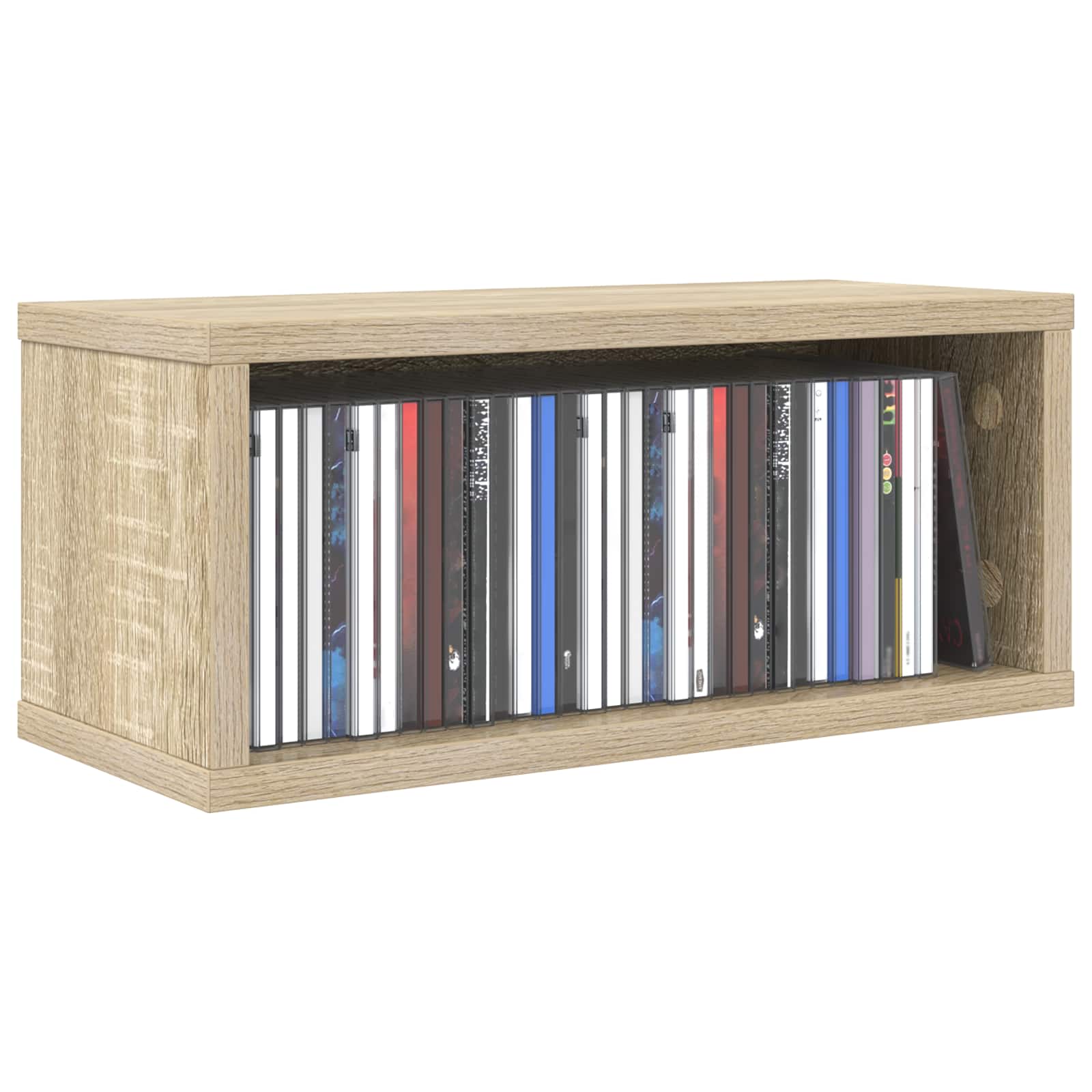vidaXL CD Opslag Rek Sonoma Eiken 40 x 17 x 17 cm Bewerkt hout