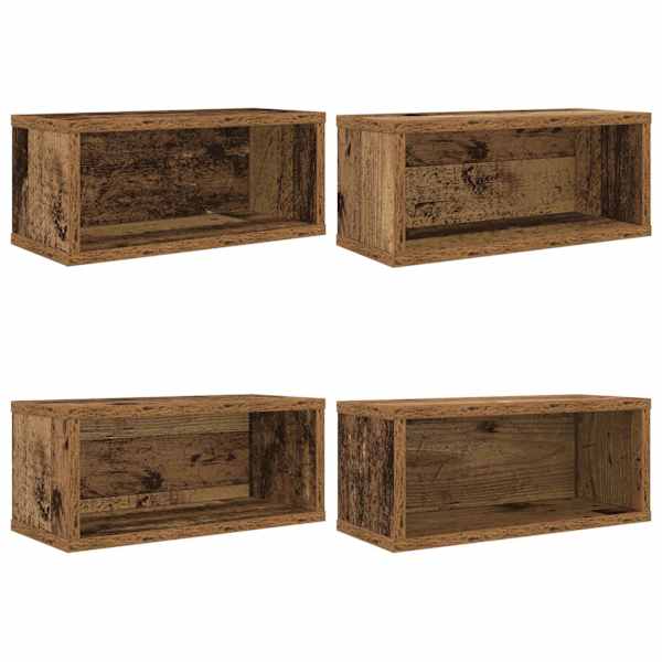 vidaXL CD salvesta rack 4 tk Vana puit 40 x 17 x 17 cm Tehispuit