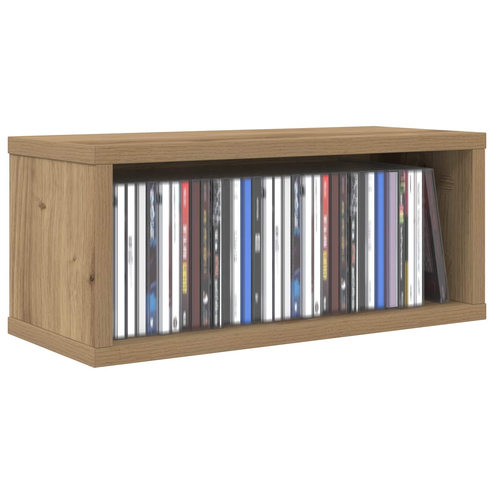 Рафтове за CDs Дъб артизан 40 x 17 x 17 см Инженерна дървесина — изображение 3