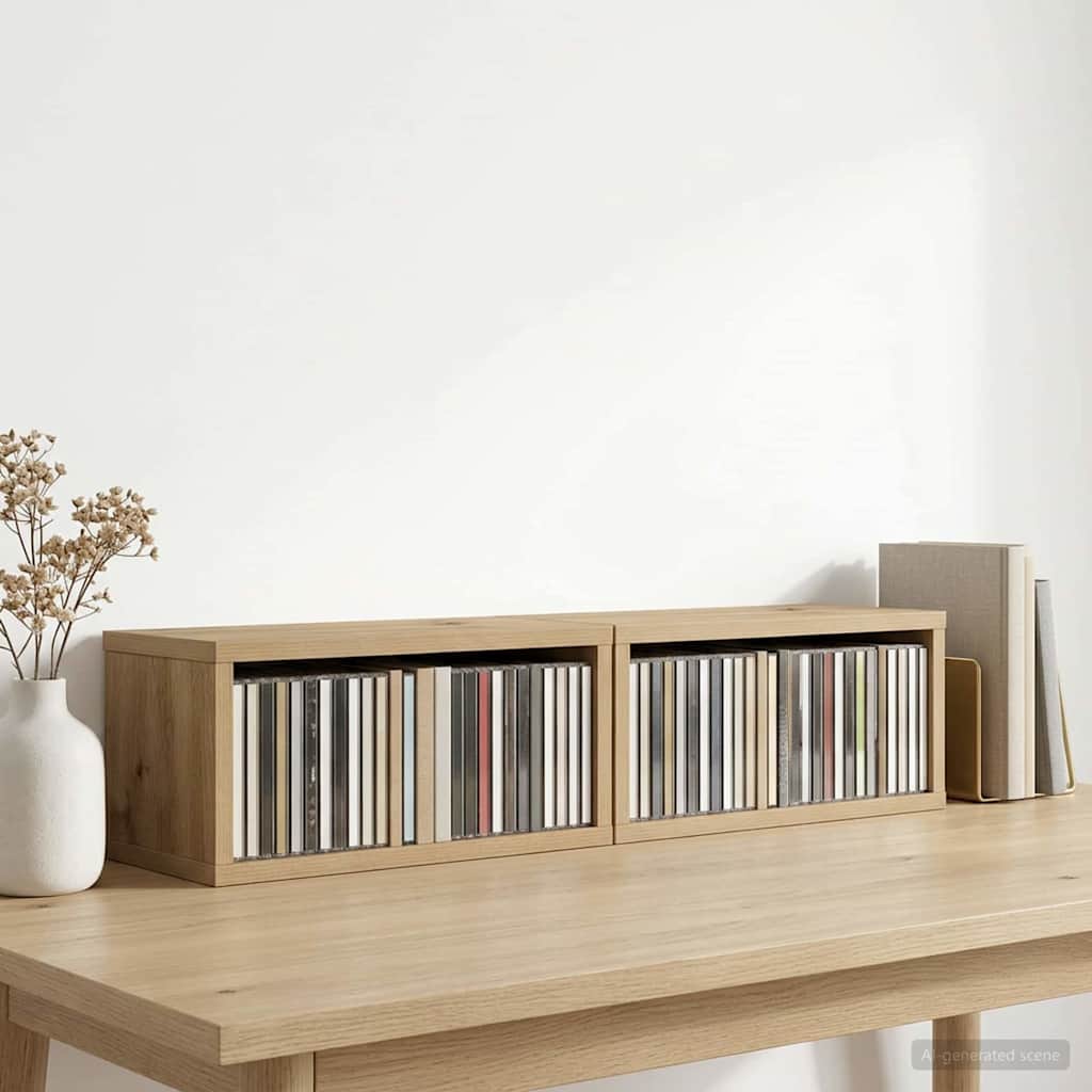 Рафтове за CDs 2 бр. Дъб артизан 40 x 17 x 17 см