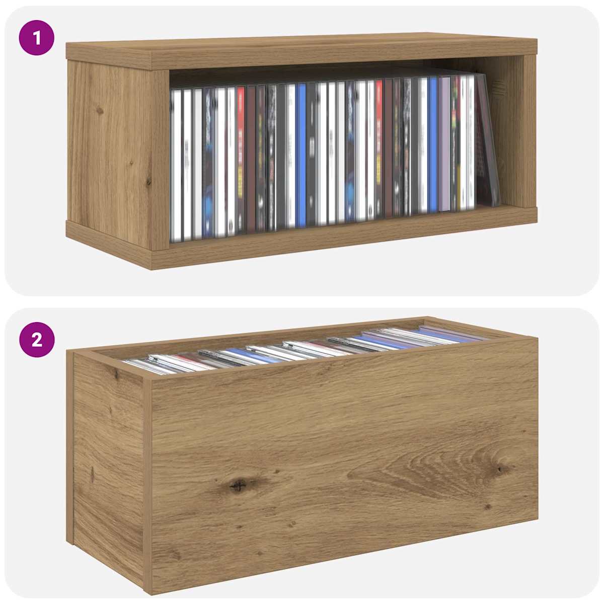CD Opbevaringsrække 40 x 17 x 17 cm - Billede 9