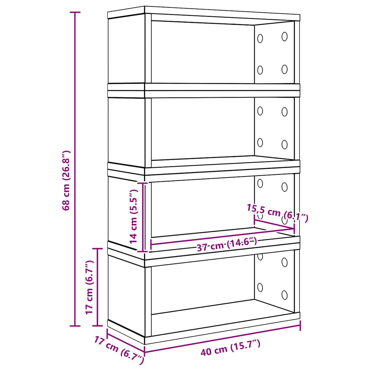 CD Opbevaringsrække 40 x 17 x 17 cm - Billede 11