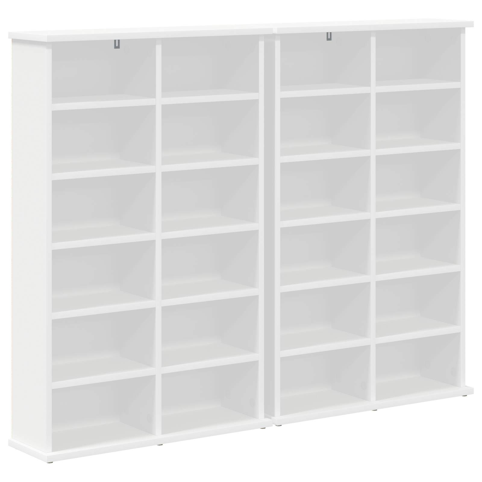 CD-kaappi 2 kpl valkoinen 60 x 17 x 92 cm Tekninen puu - Image 2