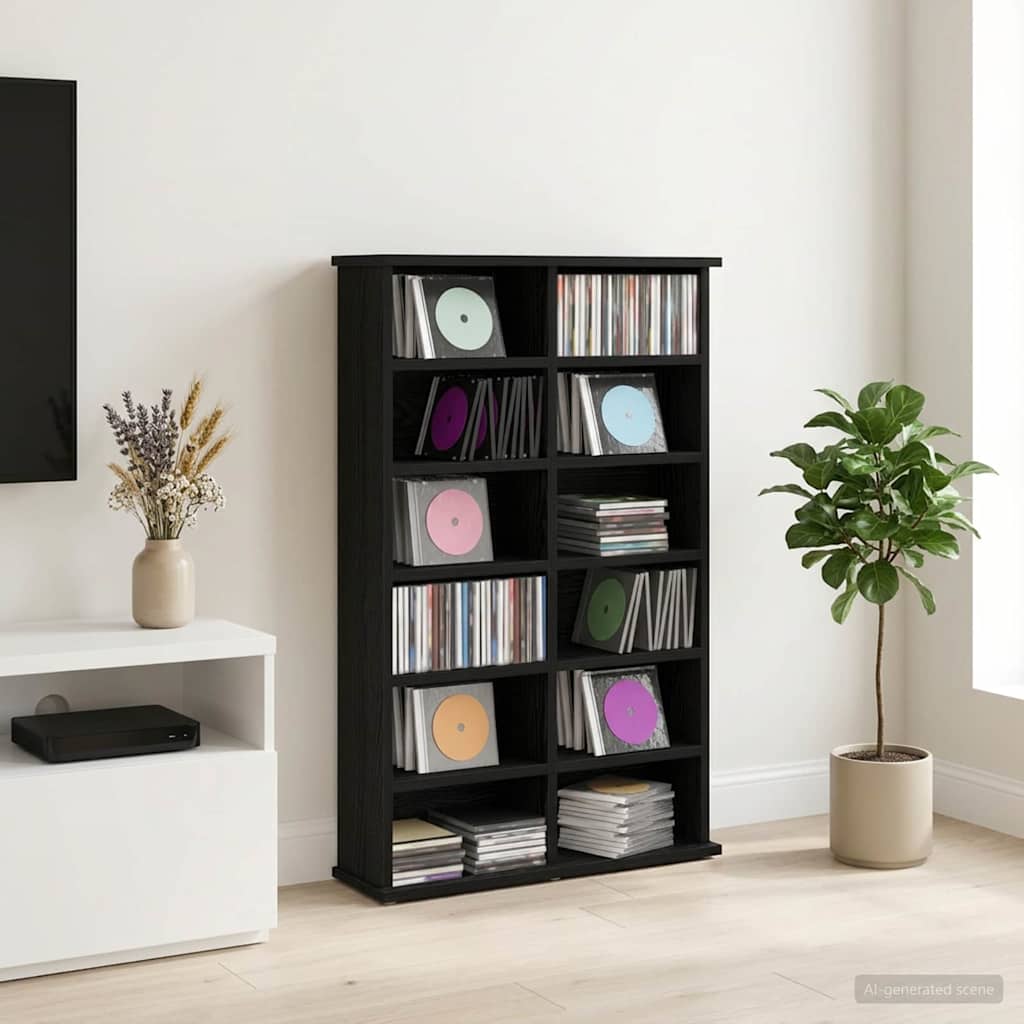 CD omara Črni hrast 60 x 17 x 92 cm Inženirski les