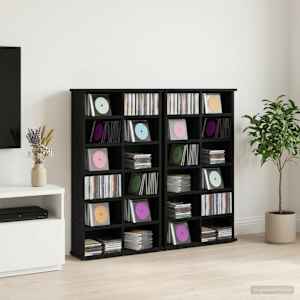 CD omara 2 kos Črni hrast 60 x 17 x 92 cm Inženirski les