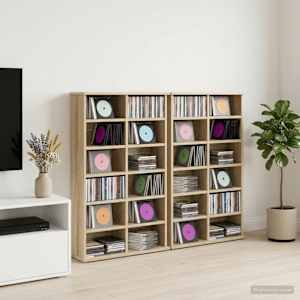 CD omara 2 kos Sonoma hrast 60 x 17 x 92 cm Inženirski les
