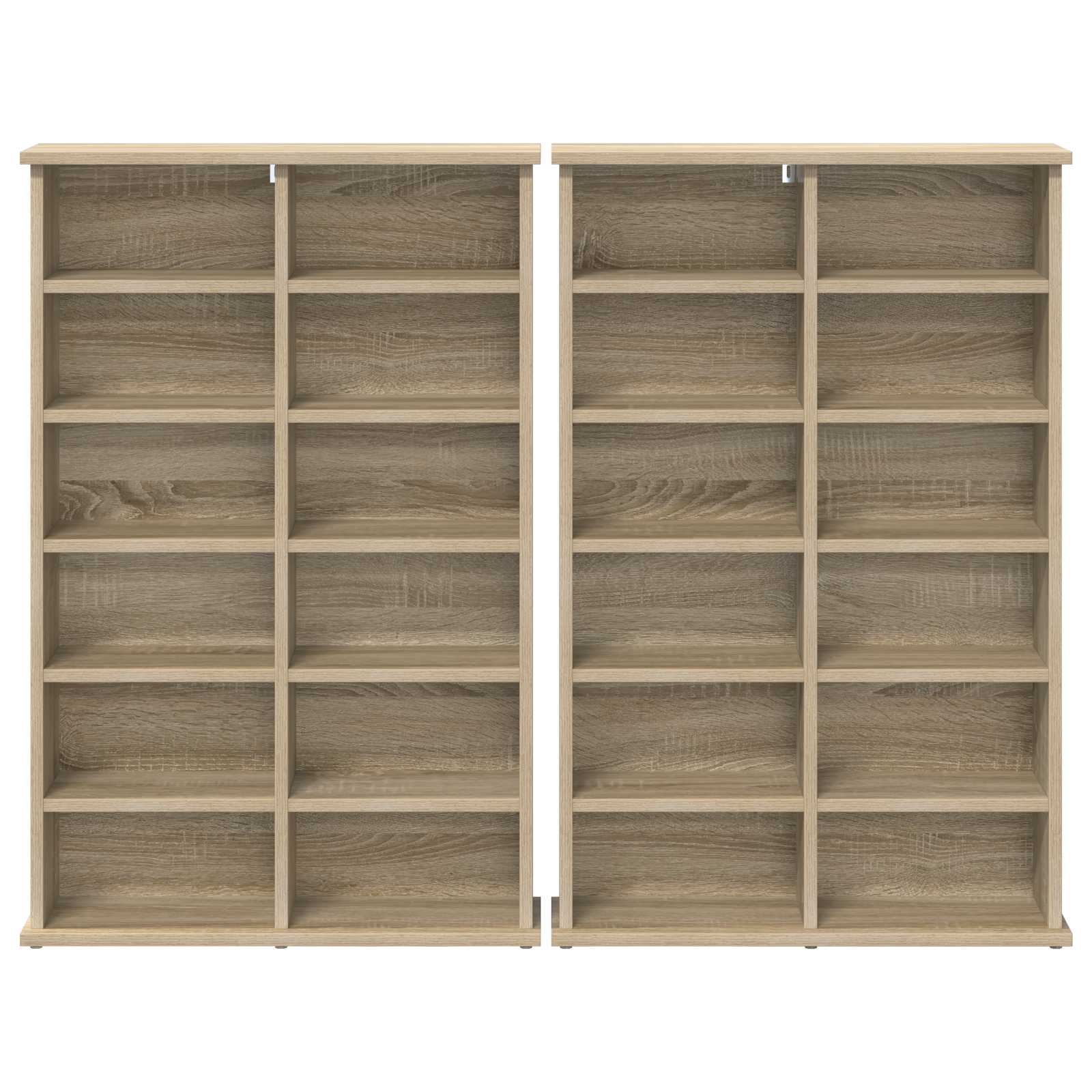 CD-kaappi 2 kpl Sonoma-tammi 60 x 17 x 92 cm Tekninen puu - Image 6